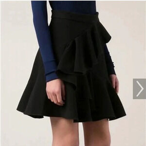 Co black ruffle mini skirt